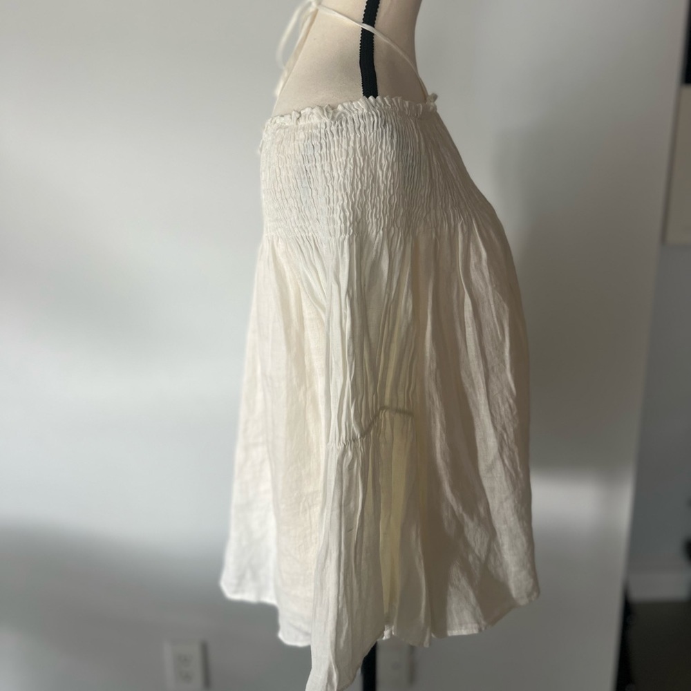 Zara Linen Bohemian Shirt | New with Tags | Elegant Neck Detail | Size M - Picture 11 of 15
